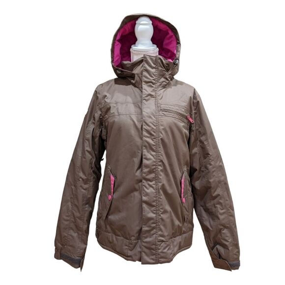 Special Blend SBTM Brown & Pink Hooded Ski Snow Jacket  Waterproof Size L - Picture 1 of 15